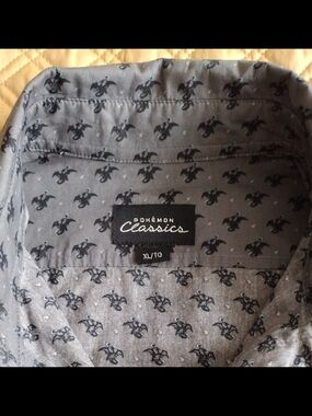 Pokemon Classics Charizard Gray Fitted Dress Shirt